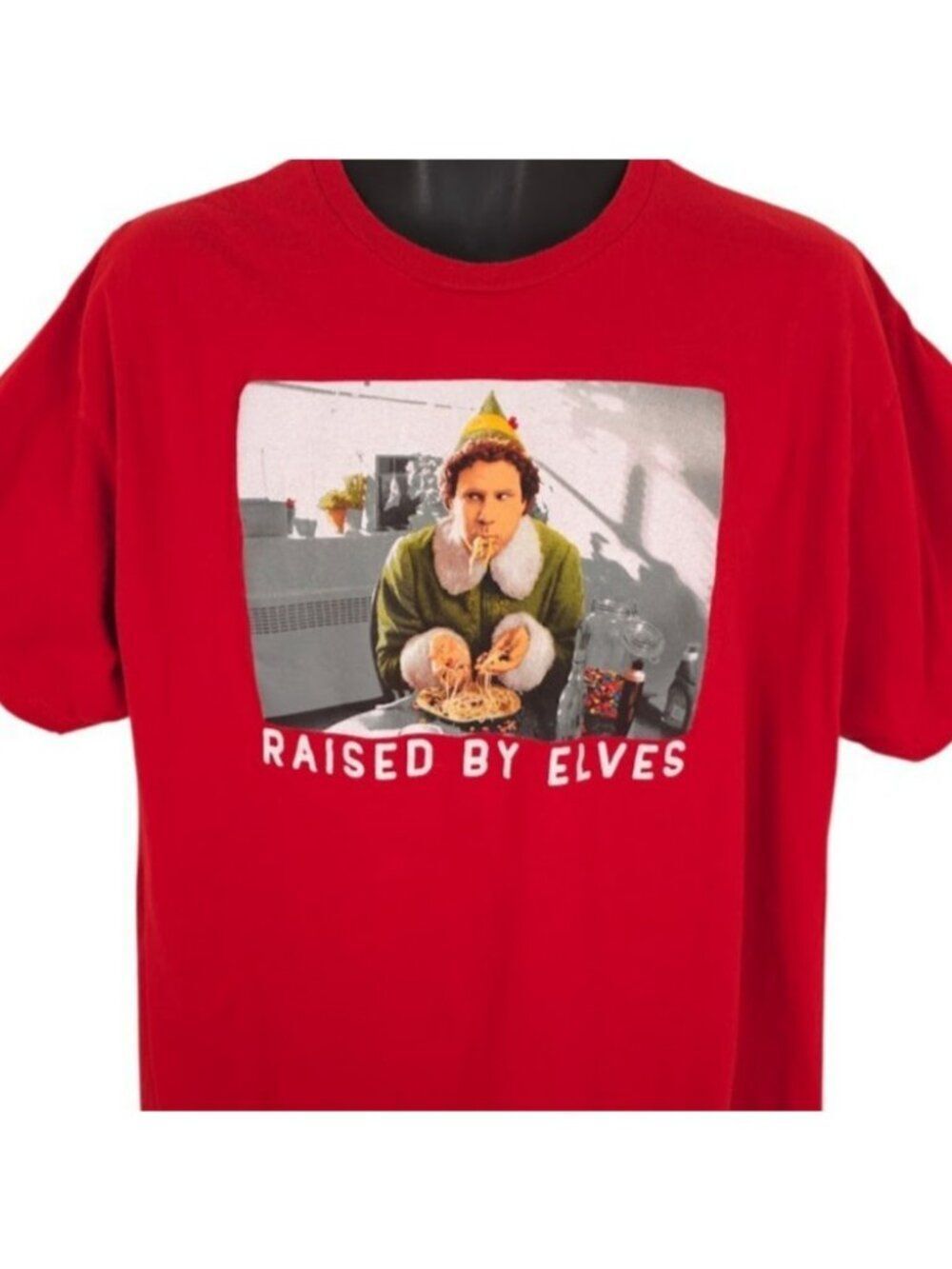 Elf Movie T Shirt Mens Size XL Red Christmas Will Ferrell Buddy Raised By Elves
